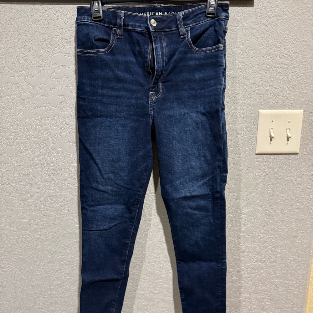 American Eagle Outfitters Men's Dark Blue Skinny Jeans